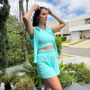 CONJUNTO SHORT DUPLO + TOP NADADOR C/COLETE